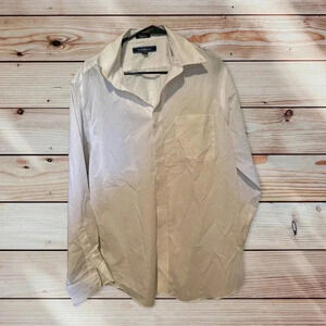 CROFT AND BARROW SIZE 34/35 WHITE BUTTIN DOWN WRINKLE RESISTANCE DRESS SHIRT